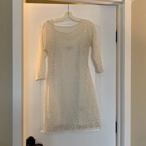 Express Long sleeve off white dress